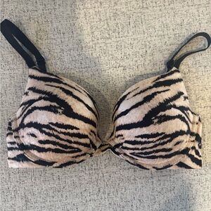 Victoria's Secret Zebra Print Bra - Black and Cream